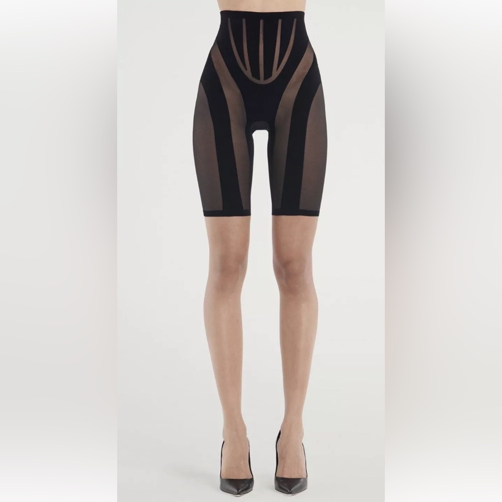 Mugler x Wolford Flock Shaping shorts
